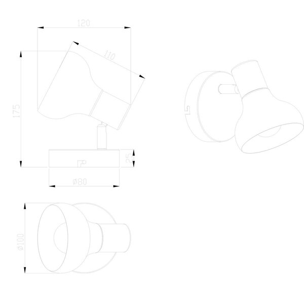 HLW LED LED Wandspot Trion Livori - Metalen witte spot met E14 fitting, ideaal voor LED verlichting HLW LED LED Wandspot Trion Livori - Metalen witte spot met E14 fitting, ideaal voor LED verlichting