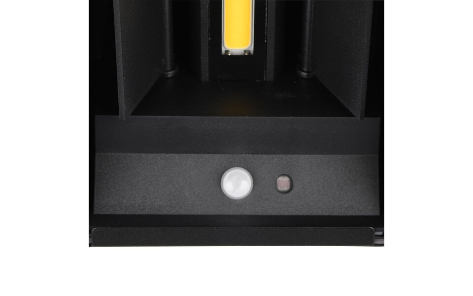 HLW LED LED Wandlamp met Sensor - Mat Zwart, Warm Wit 3000K, 5W, Oplaadbaar, Tuin Wandlamp