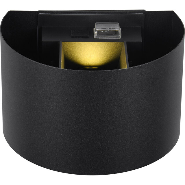 mat zwarte LED wandlamp 5W warm wit licht 3000K met sensor en USB-C aansluiting