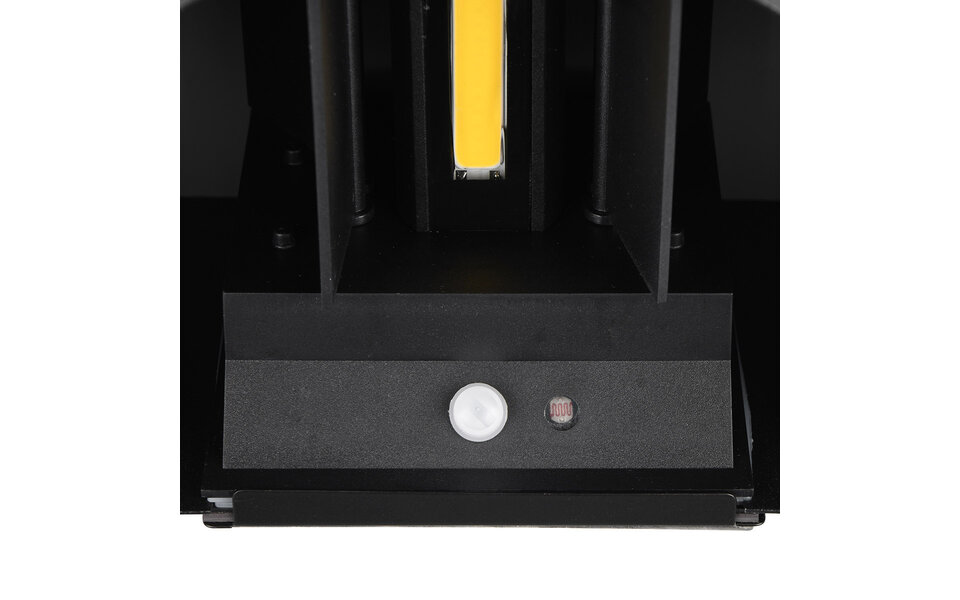 HLW LED LED Wandlamp Tuinverlichting 5W Warm Wit 3000K Met Sensor Mat Zwart Metaal