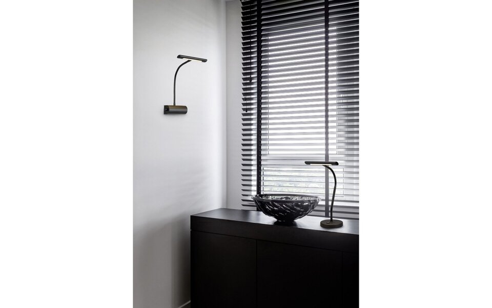 HLW LED Dimbare LED Vloerlamp en Wandlamp Trion Curty - Mat Zwart, Warm Wit 2700K–3000K, 4W LED