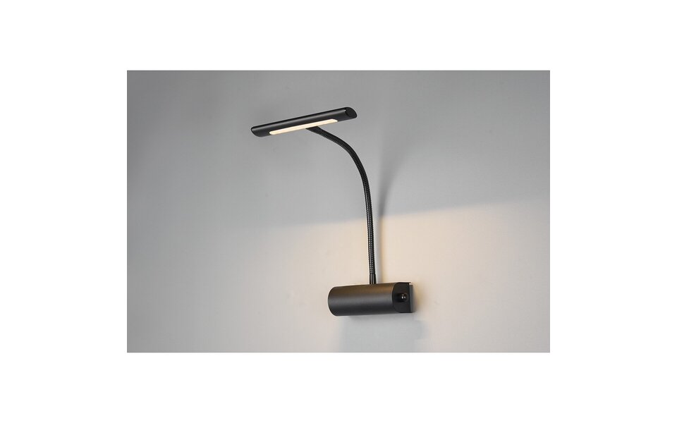 HLW LED Dimbare LED Vloerlamp en Wandlamp Trion Curty - Mat Zwart, Warm Wit 2700K–3000K, 4W LED