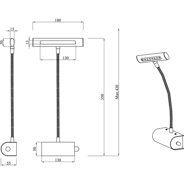 HLW LED Dimbare LED Vloerlamp en Wandlamp Trion Curty - Mat Zwart, Warm Wit 2700K–3000K, 4W LED HLW LED Dimbare LED Vloerlamp en Wandlamp Trion Curty - Mat Zwart, Warm Wit 2700K–3000K, 4W LED