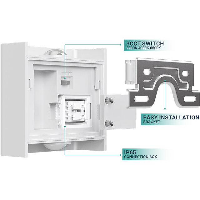 HLW LED LED Wall Lamp Brinton Victo - White, Waterproof IP65, 2W Warm White 2700-3000K, Adjustable Beam Angle