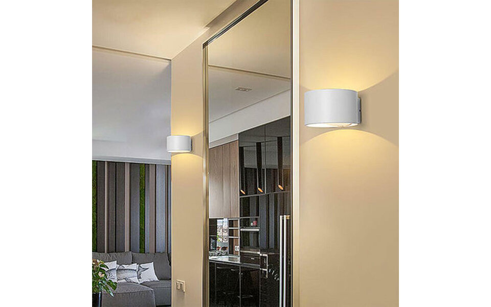 HLW LED Sleek LED Wall Lamp 8W with Natural White 4200K - Matte White Aluminum