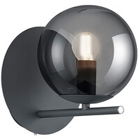 LED wall lamp | 28W max | Anthracite | E14 | Round | with cord