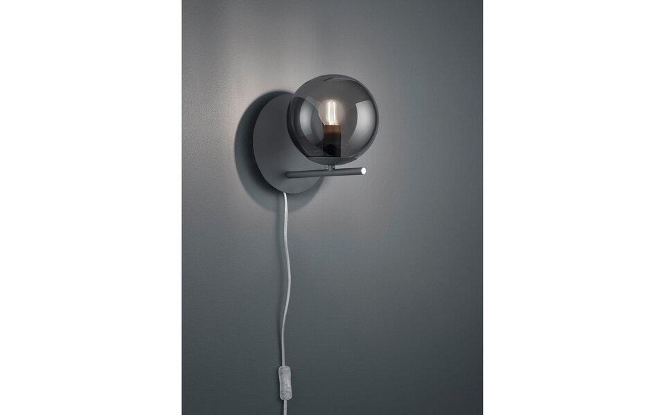 HLW LED LED Wandlamp Trion Pora - Modern Mat Antraciet Aluminium met E14 Fitting