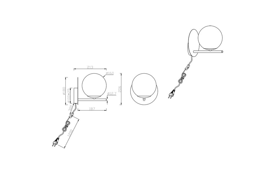 HLW LED LED Wandlamp Trion Pora - Modern Mat Antraciet Aluminium met E14 Fitting