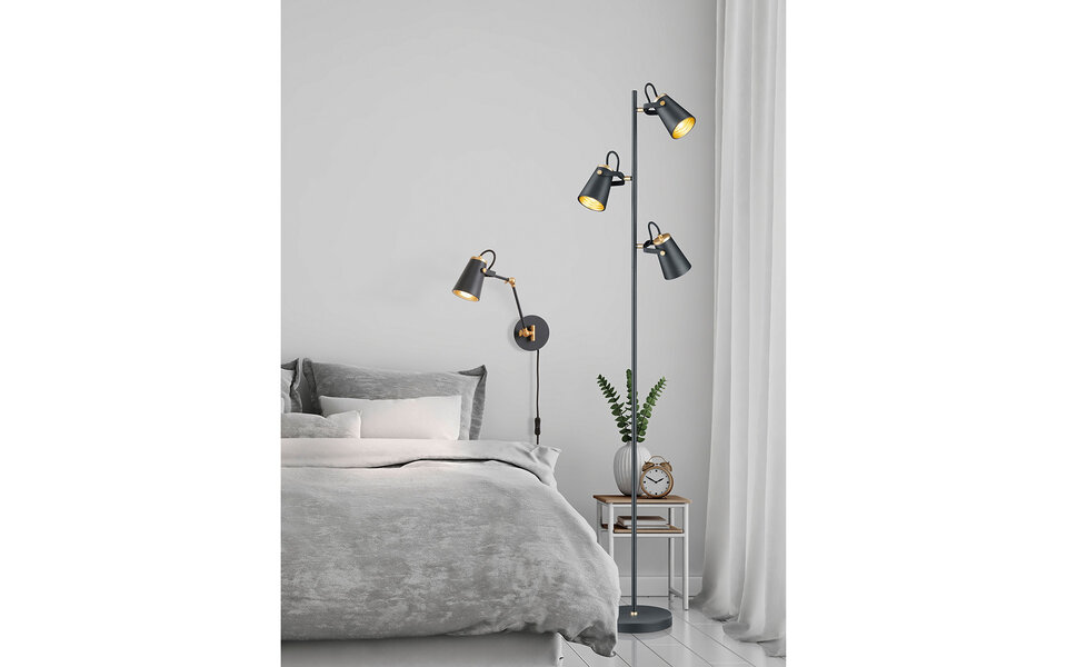 HLW LED LED Wall Lamp Matte Black - Rotatable LED Floor Lamp with E14 Fitting and Aluminum HLW LED LED Wall Lamp Matte Black - Rotatable LED Floor Lamp with E14 Fitting and Aluminum