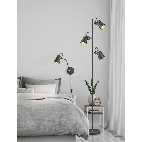 HLW LED LED Wandlamp Mat Zwart - Draaibare LED Vloerlamp met E14 Fitting en Aluminium HLW LED LED Wandlamp Mat Zwart - Draaibare LED Vloerlamp met E14 Fitting en Aluminium