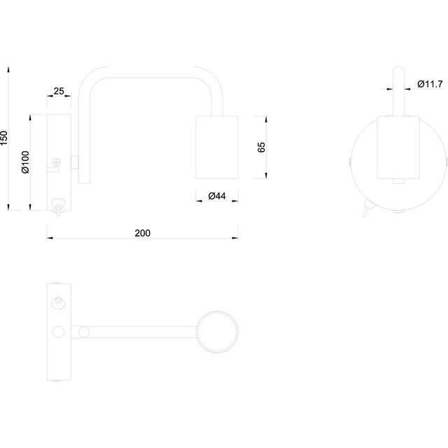 HLW LED LED Wall Lamp Matte Black - Trion Dolla | E27 Fitting, Aluminum & Atmospheric