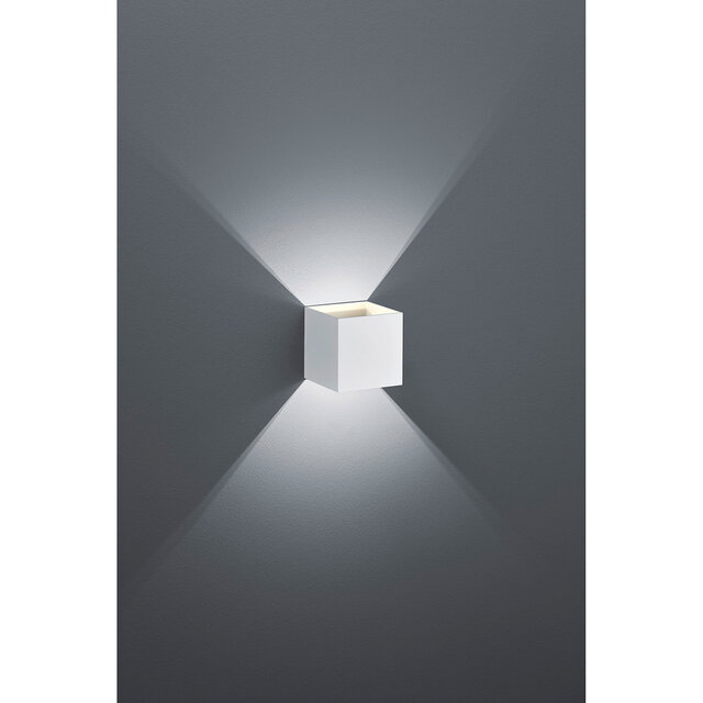Mat witte aluminium LED wandlamp 4W met warm wit licht 3000K en up&down verlichting