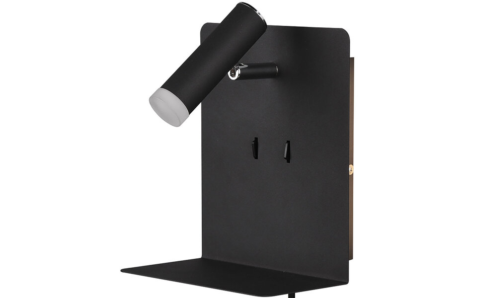 HLW LED LED Wandlamp 6W Warm Wit 2700K–3000K Mat Zwart met USB Oplaadfunctie