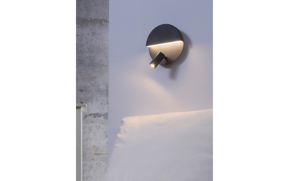 HLW LED LED Wall Lamp Trion Marano - 8W Warm White 3000K - Matte Black Aluminum