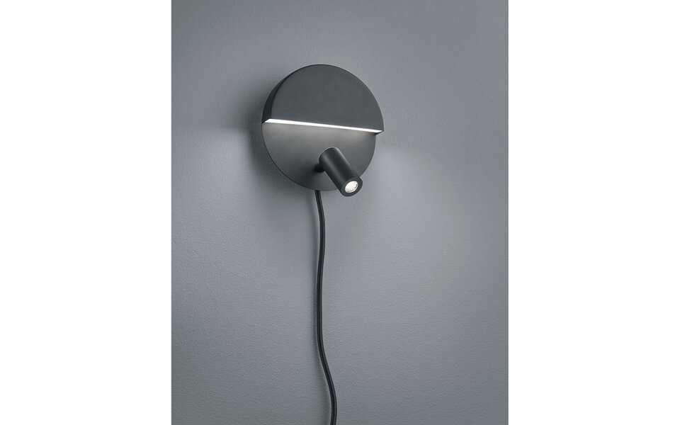 HLW LED LED Wall Lamp Trion Marano - 8W Warm White 3000K - Matte Black Aluminum
