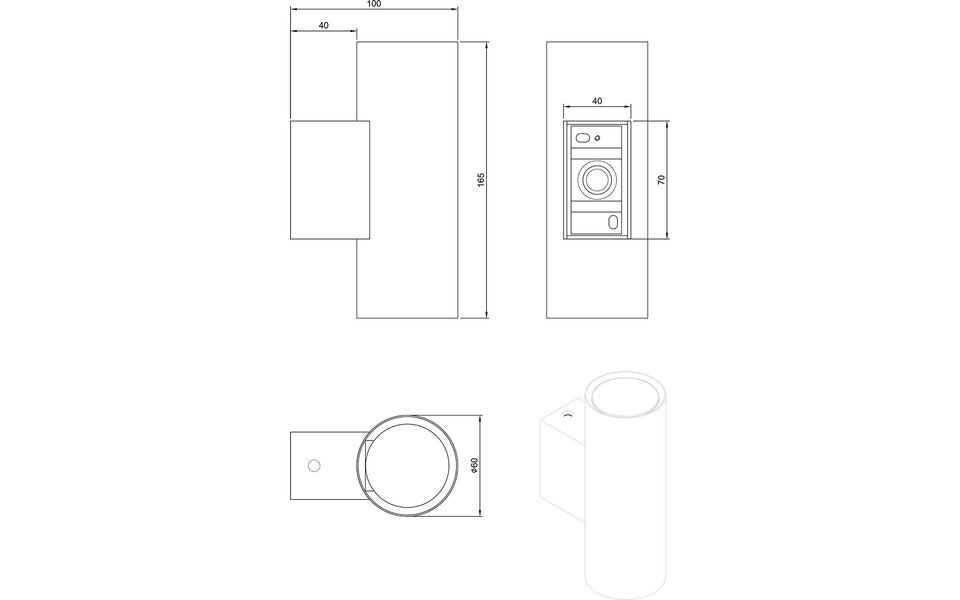 HLW LED LED Wandlamp Trion Clona met GU10 Fitting - Rond Mat Goud Aluminium