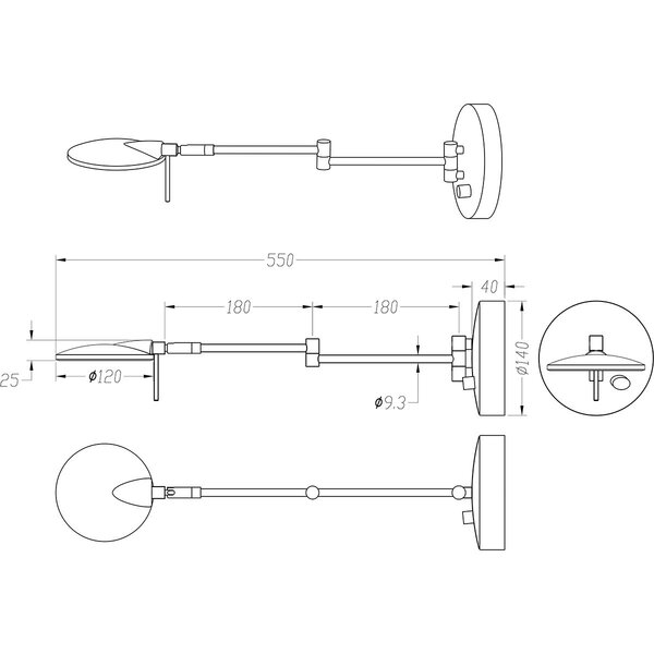 HLW LED LED Wandlamp 8W Dimbaar - Zwarte & Witte Vloerlamp, Warm Wit 2700K–3000K HLW LED LED Wandlamp 8W Dimbaar - Zwarte & Witte Vloerlamp, Warm Wit 2700K–3000K
