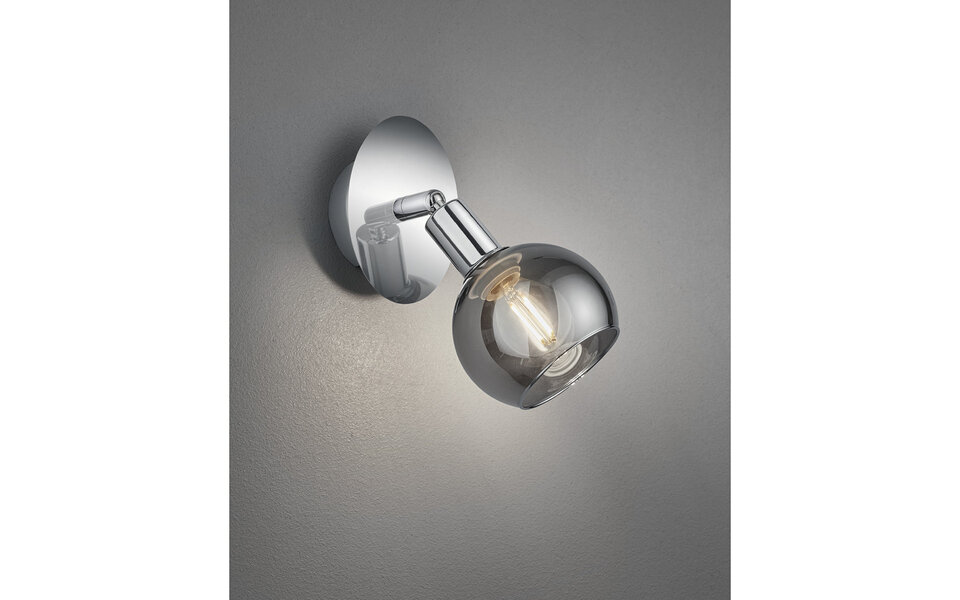 HLW LED LED wall spotlight Trion Brista - Gloss chrome, E14 fitting - 1-light LED spotlight