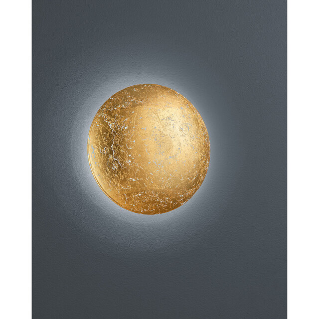 Ronde mat-gouden LED wandlamp 8W met warm wit licht 3000K en 700 lumen