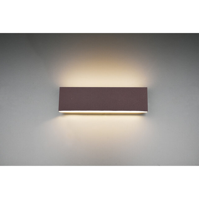 HLW LED LED Wandlamp 12W Dimbaar - Warm Wit 2700K-3000K - Roestkleurige Aluminium Vloerlamp