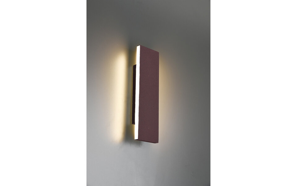 HLW LED LED Wandlamp 12W Dimbaar - Warm Wit 2700K-3000K - Roestkleurige Aluminium Vloerlamp