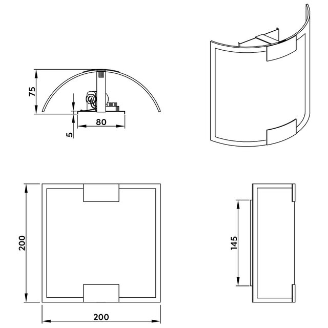 HLW LED LED Wall Lamp Trion Derbio with Adjustable Beam Angle, E14 Fitting & Matte Chrome