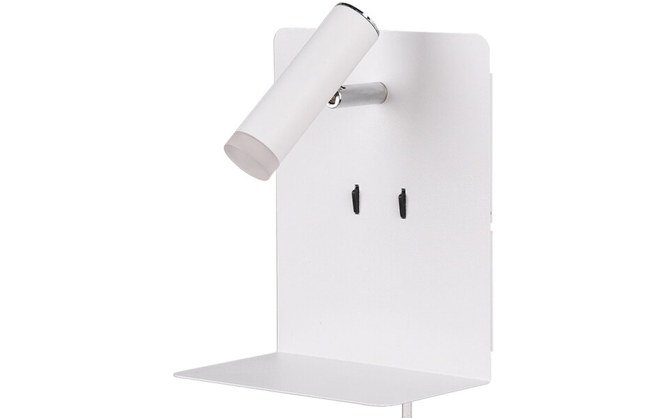 HLW LED LED Wandlamp Trion Elonant - 6W Warm Wit 3000K USB Oplaadfunctie - Mat Wit Aluminium