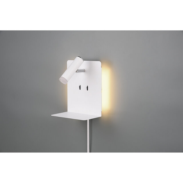 HLW LED LED Wall Lamp Trion Elonant - 6W Warm White 3000K USB Charging Function - Matte White Aluminum HLW LED LED Wall Lamp Trion Elonant - 6W Warm White 3000K USB Charging Function - Matte White Aluminum