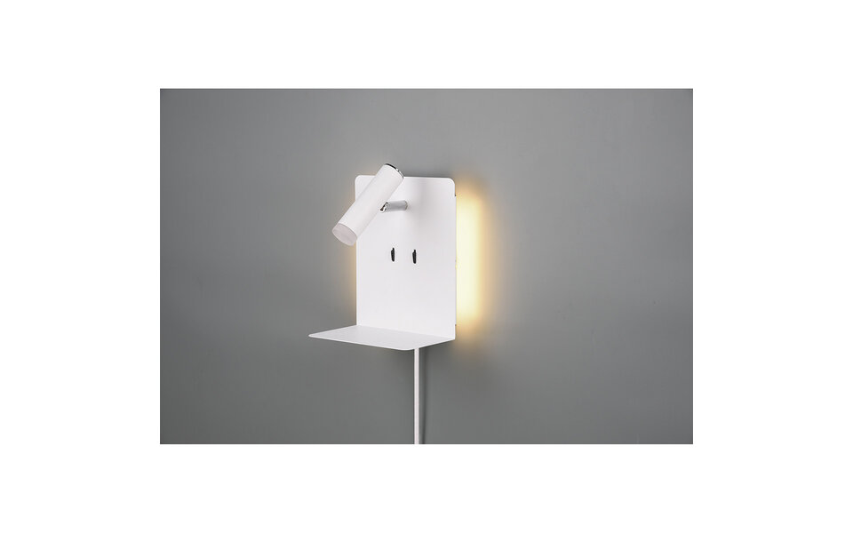 HLW LED LED Wall Lamp Trion Elonant - 6W Warm White 3000K USB Charging Function - Matte White Aluminum HLW LED LED Wall Lamp Trion Elonant - 6W Warm White 3000K USB Charging Function - Matte White Aluminum