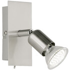 HLW LED LED Wandspot 3W GU10 Fitting - Warm Wit 3000K, Mat Nikkel, Beam Angle Verstelbaar