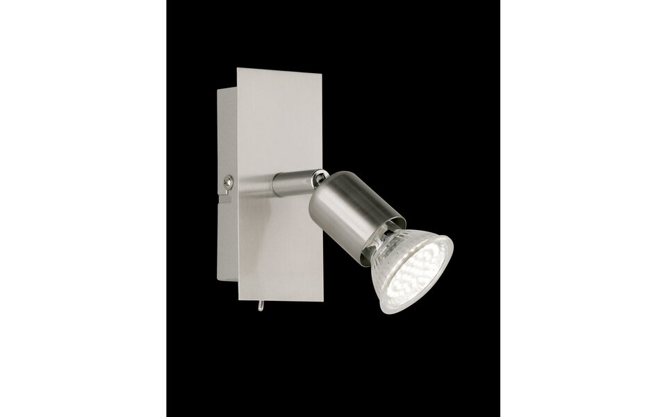 HLW LED LED Wandspot 3W GU10 Fitting - Warm Wit 3000K, Mat Nikkel, Beam Angle Verstelbaar