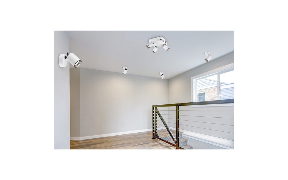 HLW LED LED Wall Spotlight Trion Pirlo - Matte White - Aluminum - GU10 Fitting - 1-light LED Spotlight