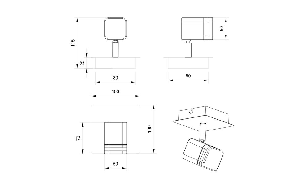 HLW LED LED Wall Spotlight 4W Warm White 3000K - Matte Nickel Aluminum, Energy Efficient & Stylish