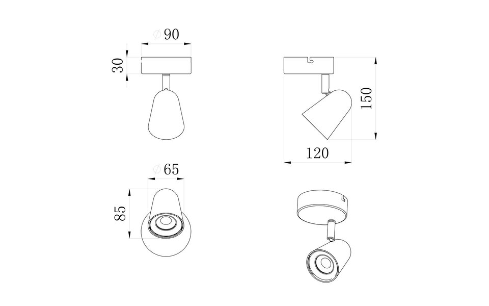 HLW LED LED Wall Spotlight Trion Toluno - 3W LED Spotlight Warm White 3000K Matte Black Design HLW LED LED Wall Spotlight Trion Toluno - 3W LED Spotlight Warm White 3000K Matte Black Design