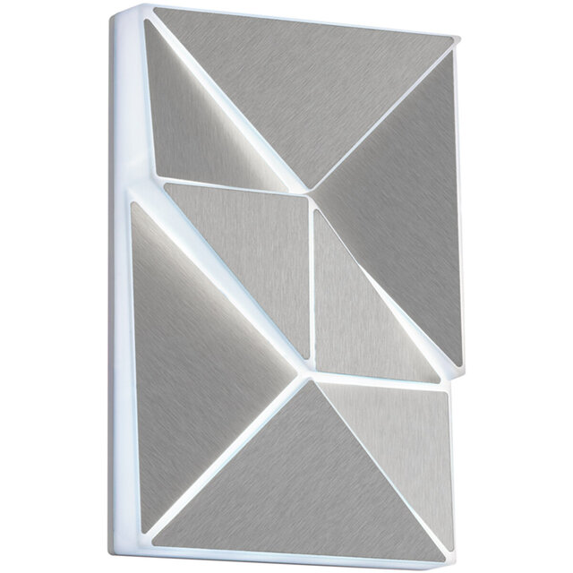 HLW LED LED Wandlamp 10W - Aanpasbare Kleur & Beam Angle, Mat Chroom Aluminium