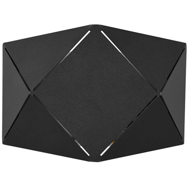 Ronde mat zwarte LED wandlamp van aluminium met 6W vermogen en warm wit licht 3000K