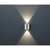 Mat nikkel LED wandlamp 6W met warm wit 3000K licht, up&down verlichting, 600 lumen