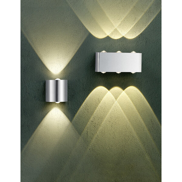 HLW LED LED Wandlamp Trion Wallis 6W Warm Wit 3000K - Mat Nikkel Aluminium HLW LED LED Wandlamp Trion Wallis 6W Warm Wit 3000K - Mat Nikkel Aluminium