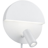 LED wall lamp | 8W (6W+2W) | 3000K | Round | Matte white LED wall lamp | 8W (6W+2W) | 3000K | Round | Matte white