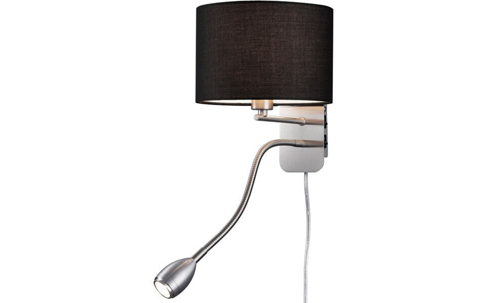 HLW LED LED Wall Lamp Trion Hotia - Matte Black, Warm White 3000K, 3W LED, Flexible Arm