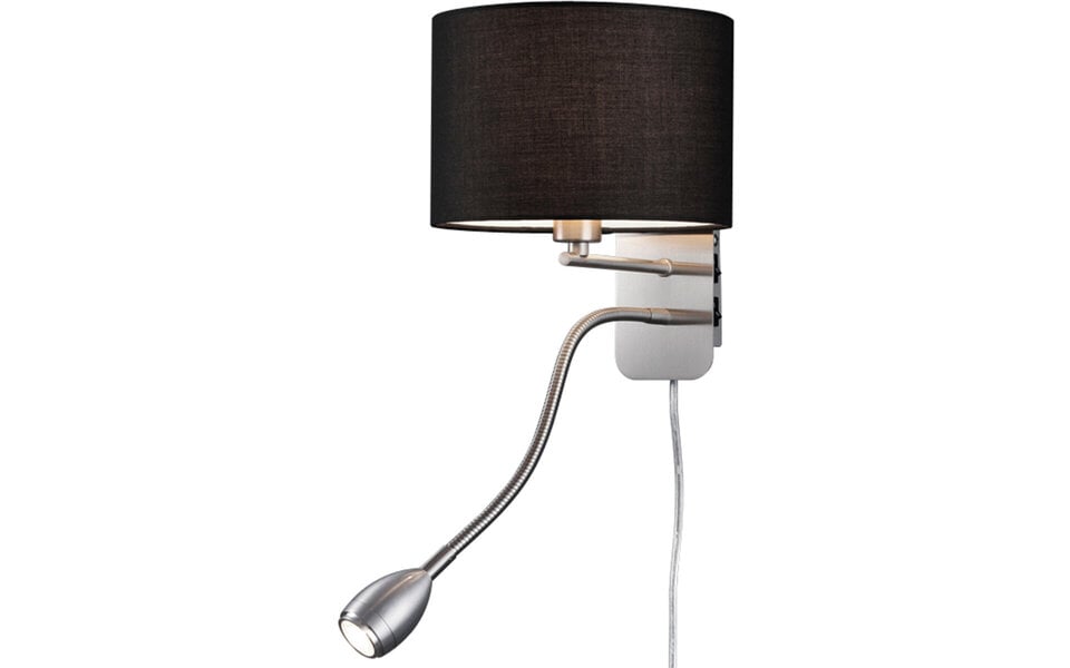 HLW LED LED Wandlamp Trion Hotia - Mat Zwart, Warm Wit 3000K, 3W LED, Flexibele Arm