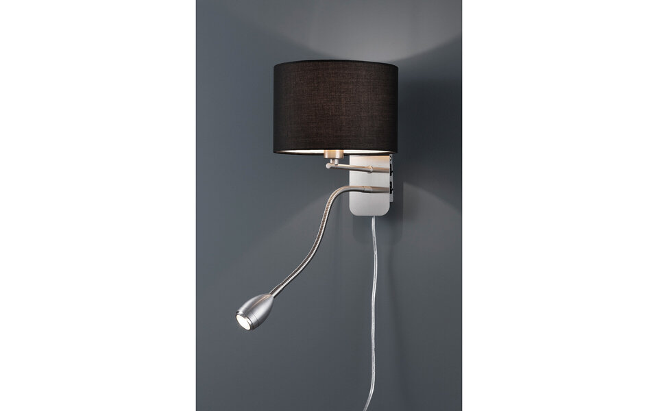 HLW LED LED Wall Lamp Trion Hotia - Matte Black, Warm White 3000K, 3W LED, Flexible Arm