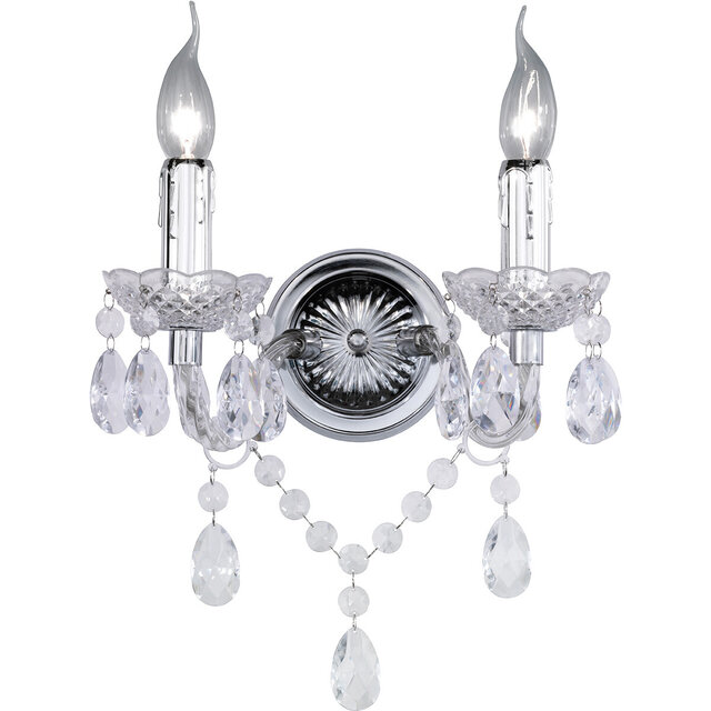 LED wandlamp | 2x40W | E14 | Rond | Mat-chroom | Aluminium Verlichting per ruimte LED wandlamp | 2x40W | E14 | Rond | Mat-chroom | Aluminium Verlichting per ruimte