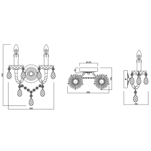 HLW LED LED Wall Lamp Trion Lucy - Double E14 Fitting, Bright Light & Aluminum Design