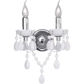 LED wandlamp | 2x40W | Mat wit | Aluminium | E14 | Rond LED wandlamp | 2x40W | Mat wit | Aluminium | E14 | Rond