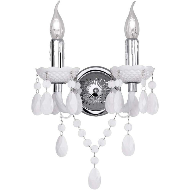 LED wandlamp | 2x40W | Mat wit | Aluminium | E14 | Rond Verlichting per ruimte