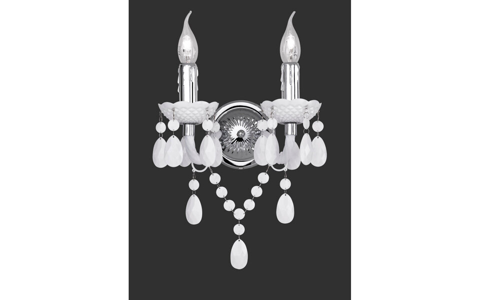 HLW LED LED Wandlamp Trion Lucy - Mat Wit Aluminium met dubbele E14 fitting HLW LED LED Wandlamp Trion Lucy - Mat Wit Aluminium met dubbele E14 fitting