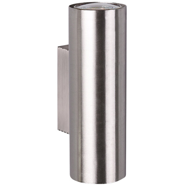 Dubbele LED wandlamp mat nikkel met 2 verstelbare GU10 spots en warm wit licht 3000K