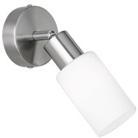 LED wandlamp | 28W | Mat nikkel | E14 | Alu | Rookglas