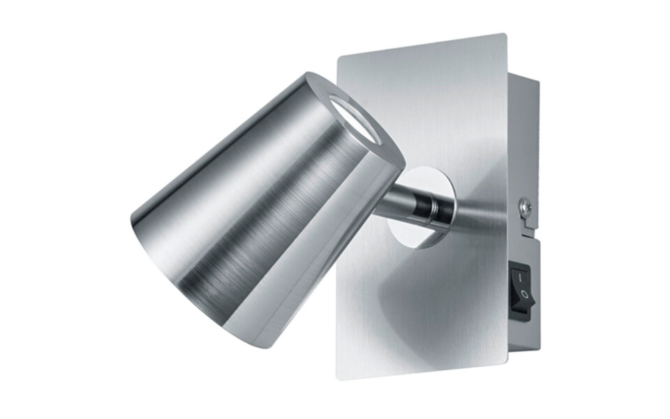 HLW LED LED Wandspot 6W Warm Wit 3000K - Mat Nikkel Aluminium | LED Spot & LED Vloerlamp